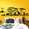 Grandora Wandtattoo Afrika Savanne Tiere I schwarz (BxH) 95 x 30 cm I Elefant Giraffe Wohnzimmer Schlafzimmer Sticker Aufkleber Wandaufkleber Wandsticker W683