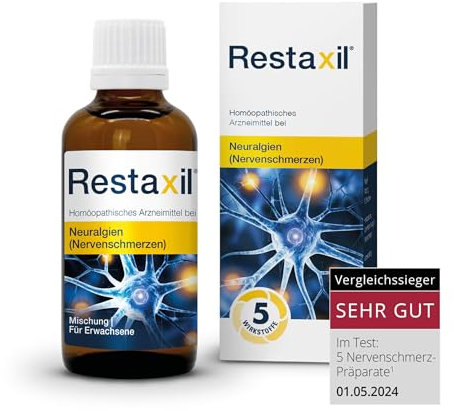 Restaxil Tropfen - Natürliches Arzneimittel bei Nervenschmerzen (Neuralgien); Bei neuropathischen Schmerzen in Füßen, Rücken und Ischias; 50 ml
