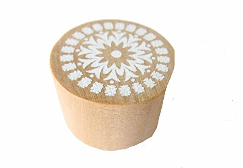 Stempel BLUME Miniblings Stamp Scrapbook Scrapbooking Stempeln rund 28mm Holz