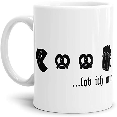 Tasse Lob ich Mir zum Münchener Oktoberfest/Kaffeetasse/Mug/Cup/Bayern/Weiss