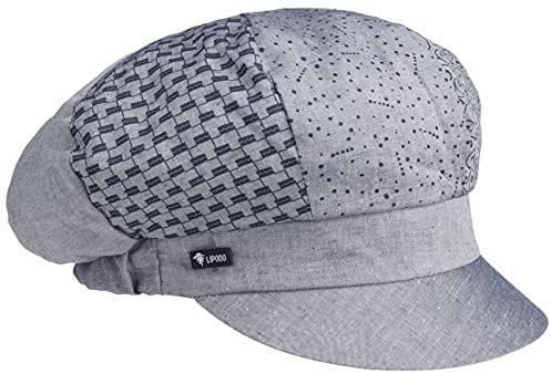 Lipodo Avella Baumwoll Ballonmütze Damen - Damencap Handmade in Italy - Bakerboy Cap mit Patchwork-Design - Frauencap in One Size 55-59 cm - Newsboy-Mütze Frühjahr/Sommer Denim One Size
