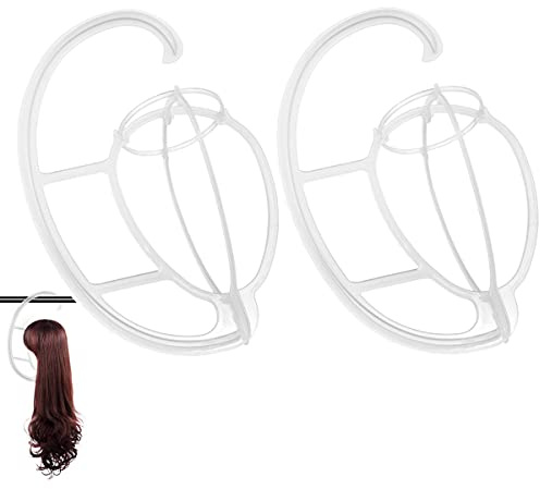 Dreamlover Wigs Hangers for Wigs, Easy to Assemble, Semitransparent, 2 Sets | Hanging Wig Stands for Long and Short Wigs, Hang in Shower, Door Handle, Dry Wigs, Portable for Traveling, Save Space