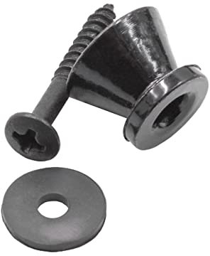vhbw Gurtknopf Pin für Gitarrengurt, Gurt für Ukulele oder Mandoline, schwarz V-Form
