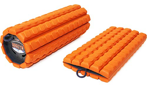 Brazyn Morph Foam Roller - Faltbare Reise Schaumstoffrolle zur Linderung von Rückenschmerzen, Workout Muskelerholung, Rückenmassagegerät, Tiefengewebe Beinmassage, Rücken Cracker (Sunset Orange, Deep