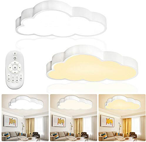 NAIZY Deckenleuchte Wolke Kinderzimmerlampe 48W Cartoon Kinderzimmer Lampe Wolken mit Fernbedienung für Kinder Mädchen Baby - Dimmbar
