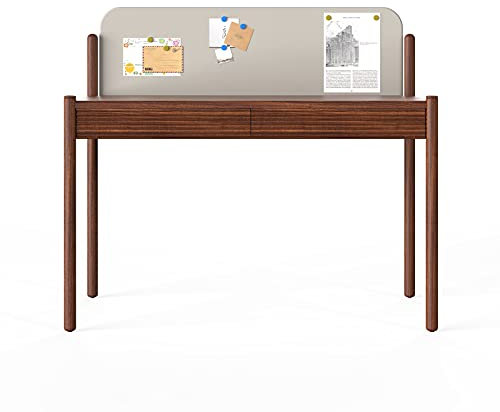 Computertisch Modernes Licht Luxus Holz Schreibtisch Home Office Studie Raum Workstation Eith Leder Memo Board und Schublade Kreative 48 Robuste Arbeitsschreibtisch Laptop-Tisch ( Material : Teak )