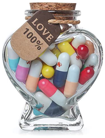 KBFUSHI Capsule Letters Message in a Bottle - Cute Things Message Love Letter Gifts for Boyfriend Girlfriend - Message Pills for Valentine's Day, Birthday, Mother's Day Gift (Mixed Color 50PCS)