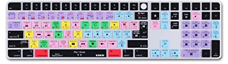 XSKN Magic Keyboard Cover Skin for Apple 2021 iMac M1, EU&US Layout, Silicone, White, Compatible with Magic Keyboard with Touch ID and Numeric Keypad