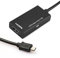 SOONHUA Adaptador de cable micro USB a HDMI USB 2.0 macho a HDMI hembra, adaptador de cable HDTV 1080p, adaptador de cable de salida de audio y vídeo para smartphones y tabletas Android