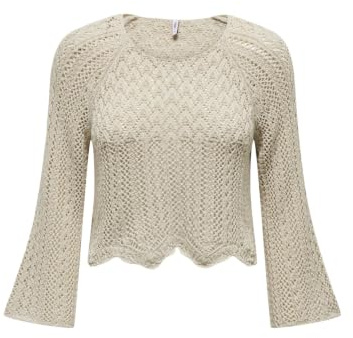 ONLY Damen Pullover ONLNOLA Life 3/4 - Regular Fit XS S M L XL Beige