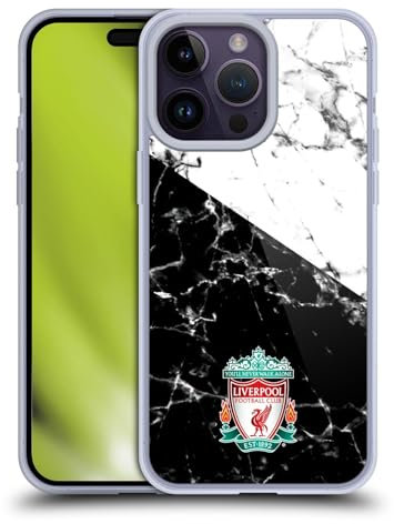Head Case Designs Offizielle Liverpool Football Club Schwarz Weiss Wappen Marmor Gelhülle [Militärischer Schutzgrad] Kompatibel Mit Apple iPhone 14 Pro Max Und Kompatibel Mit MagSafe