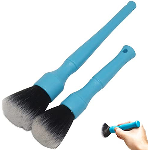 Profi Autopinsel,2 Stück Auto Detail Reinigungsbürsten Weiche Auto Reinigungspinsel Rreinigung Pinsel Auto Detailing Autobürste Staubbürste Reinigungspinsel für Innen, Außen, Rädern, Felgen und Leder