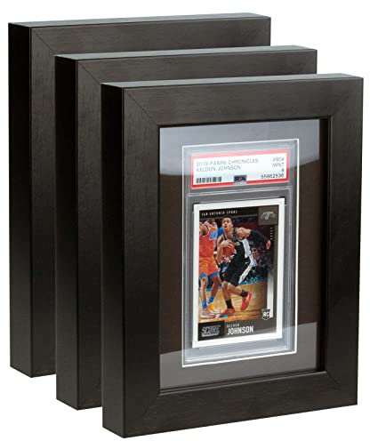 Bivitre PSA Klassischer Karten-Display-Rahmen – 3 Stück Wandhalterung, Baseball-Sammelkarten-Vitrinen, nur passend für PSA-Karten, Display für Basketball, Fußball, MTG, Yugioh-Karten (1 PSA*3)