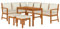 vidaXL Garten Essgruppe 7-TLG., Gartenmöbel Set mit Kissen, Gartengarnitur Sitzgruppe Modulares Design, Lounge Sofa Bank Tisch, Massivholz Akazie