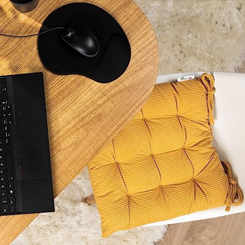 Paco Home Sitzkissen mit Befestigungsbänder 40x40 Stuhl Bürostuhl Kissen Stuhlkissen Innen Indoor versch. Farben 2er Set