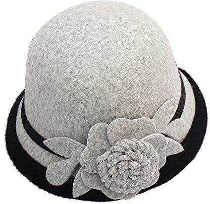 Rpporm Angelhut Männer Damen Herbst- und Winterblumen für Damen, runde Oberseite, lässig, Basin-Kappe, kleine Melone Damenhut Elegant Winter