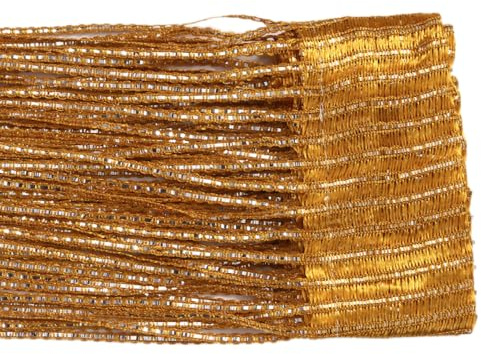 Wambere 2 Stück Fadenvorhang 1m x 2m Fadengardine Türvorhang Fenstervorhänge Vorhang Gardinen Curtain Fensterdekoration für Hochzeiten Geburtstage Party Festivals Hintergrunddekoration,Gold