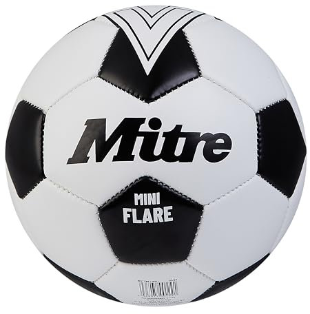 Mitre Flare Freizeitfußball | Fußballgeschenk | perfekt für Kinder, Schwarz/Weiß, Mini