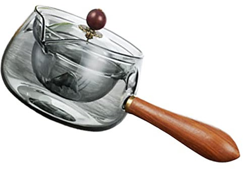 HOMSFOU Pot à poignée latérale à 360 degrés théière bouillante théière des assassins Bouilloire théières théière en verre longue poignée service à thé Coupe équitable faire du thé Un verre