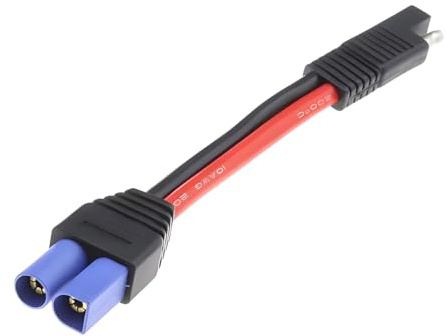 CGEAMDY SAE-Strom-Adapter Für Kraftfahrzeuge Auf EC5, 10AWG Silikondraht SAE Stecker auf EC5 Buchse, SAE Power Automotive Adapter auf EC5 Buchsenstecker Verbindungskabel