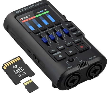 Zoom R4 MultiTrak mobiler 4-Spur Audio-Recorder + keepdrum Speicherkarte