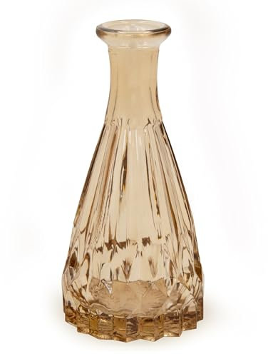 Blümelhuber Kleine Vase Glas Deko Hochzeit - Vase Klein - Vase Modern - Boho Hochzeit Deko Frühling - Pflanzen Deko Trockenblumen Set - Boho Deko (Taupe)