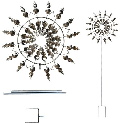 Windmühle aus Metall - Magisches Windspiel Spinner für Terrasse, Rasen, Garten, Innenhof und Landschaft Dekoration