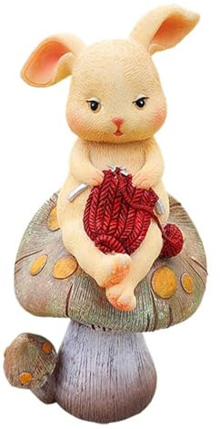 KUKUUU Statue de jardin moderne en résine - Décoration de pelouse (lapin)