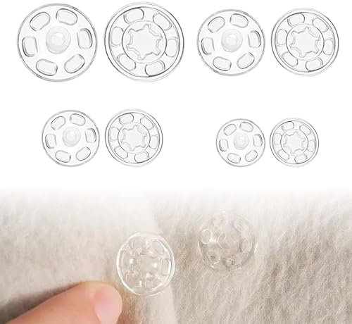 80 Paar Druckknöpfe,Druckknöpfe zum Annähen,Druckknopf zum Anähen, (7mm, 12mm, 15mm, 20mm) - Ideal für Kleidung, DIY Projekte und Handwerk, Langlebig und Einfach zu Verwenden