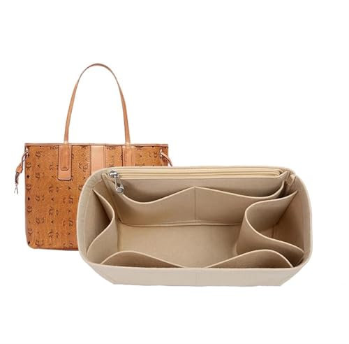 Taschen-Organizer-Einsatz for MCM Liz Tote Bag Tote Liner Bag Organizer(Beige a,M)