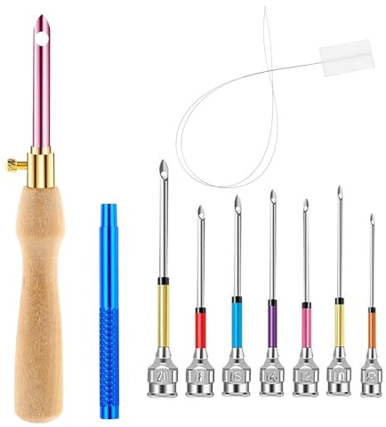 Punch Needle Kit,7 Taglie Regolabile Punch Needle Punch Needle Kit Completo Ago Magico per Ricamo per Principianti Filo Ricamo Punto Croce