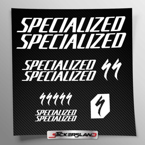 Stickersland® Aufkleber-Set kompatibel mit Rahmen MTB Mountainbike und Helm | Aufkleber-Aufkleber für Fahrräder mit Logos | Stickersland® (weiß glänzend)