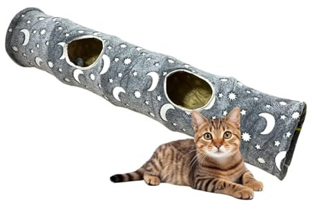 Eoixuqba Großer Katzentunnel, leuchtet im Dunkeln, Knistertunnel, gerades Versteck, unterhaltsames Katzenspielzeug für Katzen, Kaninchen