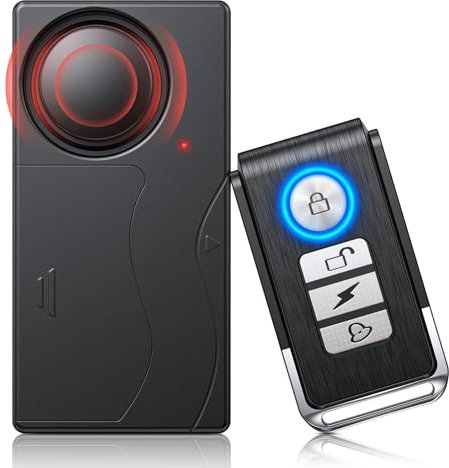 Système d'alarme de voiture 110 dB, alarme de vibration antivol avec 10 niveaux de sensibilité réglable, dispositif antivol à distance sans fil pour voiture, camion, camping-car, vélo électrique, moto