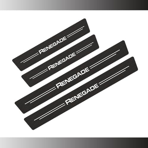 4 Pezzi Battitacco Auto per Jeep Renegade 2022-2014, Fibra di Carbonio Protezione Portiere Auto Protezione AntiGraffio per Pedale Accessori Auto