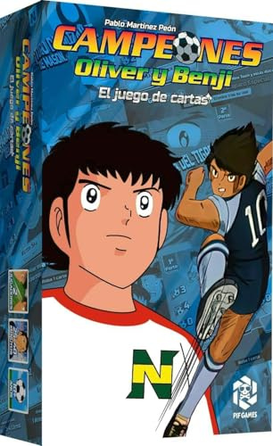 Juego de Cartas Campeones Oliver y Benji | Duelo New Team vs Toho | Juego de Fútbol para Niños +10 Años y Fans Retro | Regalo Ideal con Dados, Cartas Especiales y Marcador de Partidos