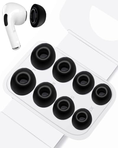 MYGLOAR 4 Paar Silikon-Ohrstöpsel für Kopfhörer/Bluetooth-Kopfhörer mit Löchern zur Geräuschreduzierung, rutschfestes weiches Silikon, Ersatz-Ohrstöpsel für Kopfhörer/Bluetooth-Kopfhörer（XS/S/M/L)