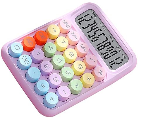 CalculatorColorful C Bunte Taschenrechner Mechanischer Tastaturrechner Elektronischer Desktop -Rechner für Home School Office Lilac Scientific -Funktionen Taschenrechner für