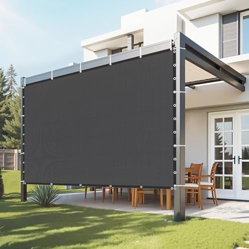 VEVOR Voile d'ombrage 90%, 3050 x 3050 mm, Filet d'ombrage avec œillets en Acier Inoxydable, Protection Solaire et Brise-Vue en PEHD 140 g/m², pour extérieur, terrasse, Jardin et arrière-Cour, Noir