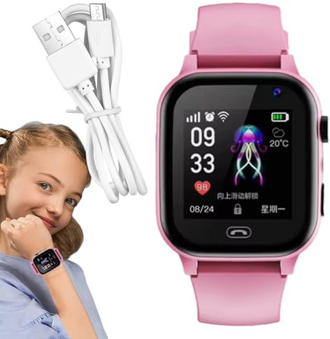 Reloj Inteligente Niño De Podómetro, 4G GPS Reloj Inteligente Niños, Smartwatch para Niños Niñas con Llamadas,Relojes Teléfono Regalos para Infantil 3-12