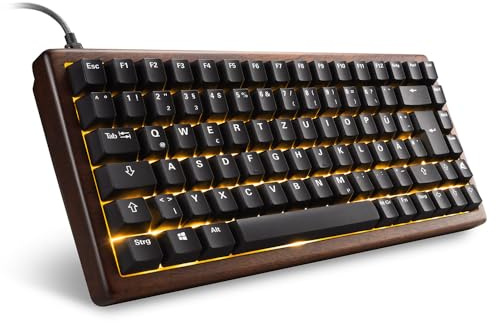 Sharkoon Skiller SGk50 S3 Wood, PBT, RGB Gaming Keyboard, 75% US-Layout