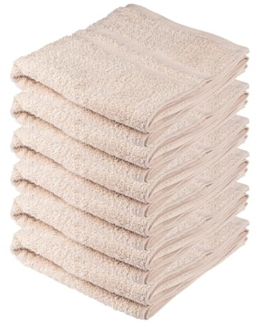 Clinotest 6er Luxus Handtücher-Set 50x100cm – 100% Baumwolle, Hotelqualität, 450g/m² – Weich, Hohe Saugfähigkeit, Langlebig, Schnelltrocknend, Perfekt für Spa, Badezimmer & Hotels, Beige
