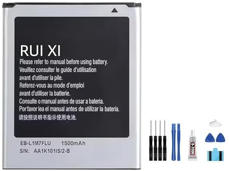 RUI XI Akku kompatibel für Samsung Galaxy S3 Mini GT-I8190 I8160 I8190N GT-I8200 S7562 G313 3-polig 4-polig EB-F1M7FLU 1500mAh 3,8V Akku