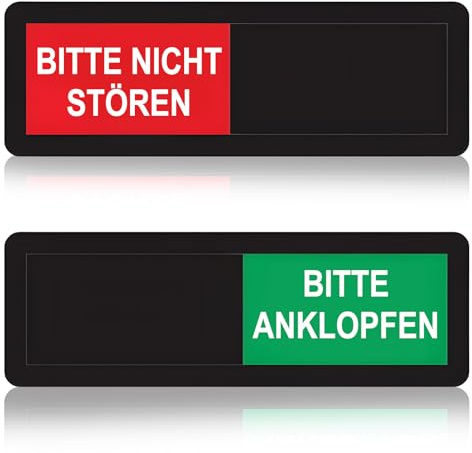 Türschild Bitte Nicht Stören KOMM REIN, Büro Türschild- Schild Magnetisch und Selbstklebend – Schiebeschild für Office & Konferenzraum