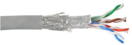 InLine 20911 Cavo LAN Cat.5E, S/FTP, 4 x 2XAWG 24/1 Rigido, Cu 100% Rame, Guaina PVC, Pull-Out Box 100M Grigio