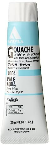 Holbein Acryla Gouache Artists Acrylic Polymer Emulsion, 20ml Pale Aqua (D104)