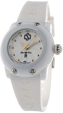 Glam Rock Women's GR64005 Miami Beach Silver Dial White Silicone Watch