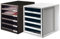 1 X HAN Schubladenbox Schrankset mit bl 5 OFFENEN SCHÜBEN GRAU/BLAU 1401-14