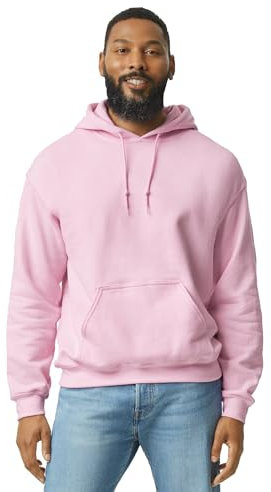 Gildan Fleece Hooded Sweatshirt, Style G18500 Felpa con, Opaco, Rosa Chiaro, S Uomo