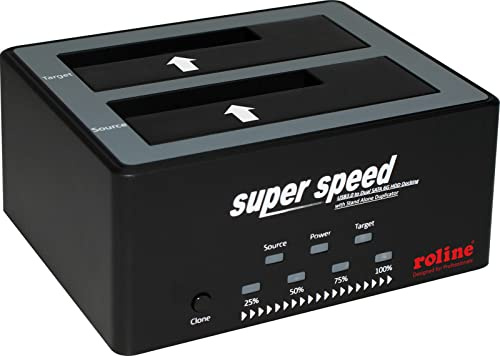 ROLINE 2.5 / 3.5 SATA HDD/SSD Docking Station, USB 3.2 Gen 1, HDD-Clone-Funktion